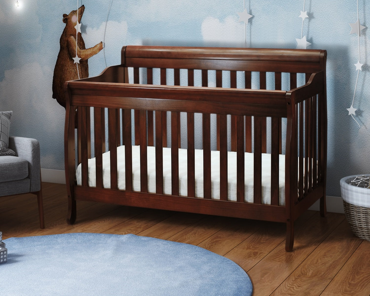 Alice 4-in-1 Convertible Crib with Toddler Guardrail