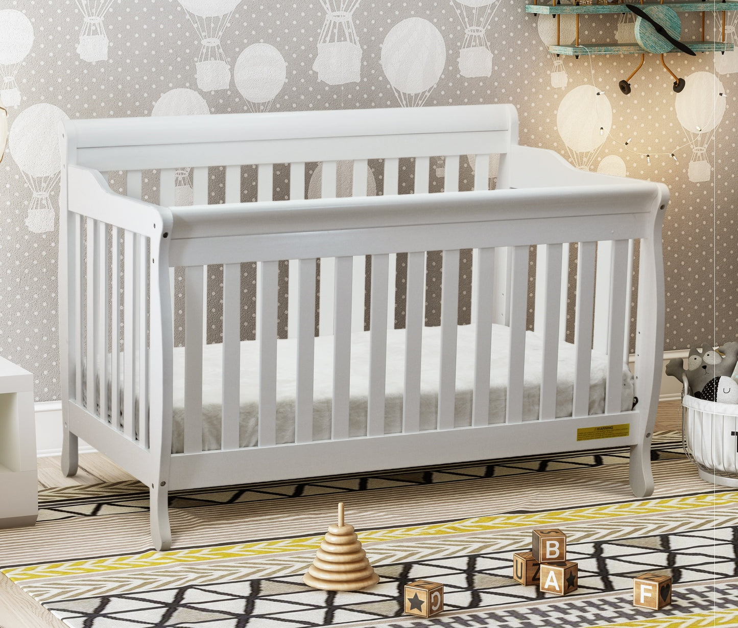 Alice 4-in-1 Convertible Crib with Toddler Guardrail