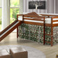 Twin White Low Loft Bed with Slide & Tent