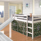 Twin White Low Loft Bed with Slide & Tent
