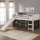 Twin Over Twin Low Bunk Bed With Curtain & Slide