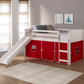 Twin Over Twin Low Bunk Bed With Curtain & Slide