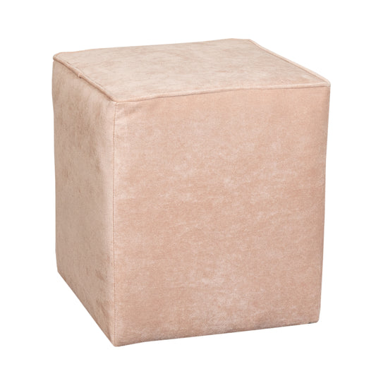Leffler Home Harper Upholstered Cube Ottoman in Hearth Rosedust