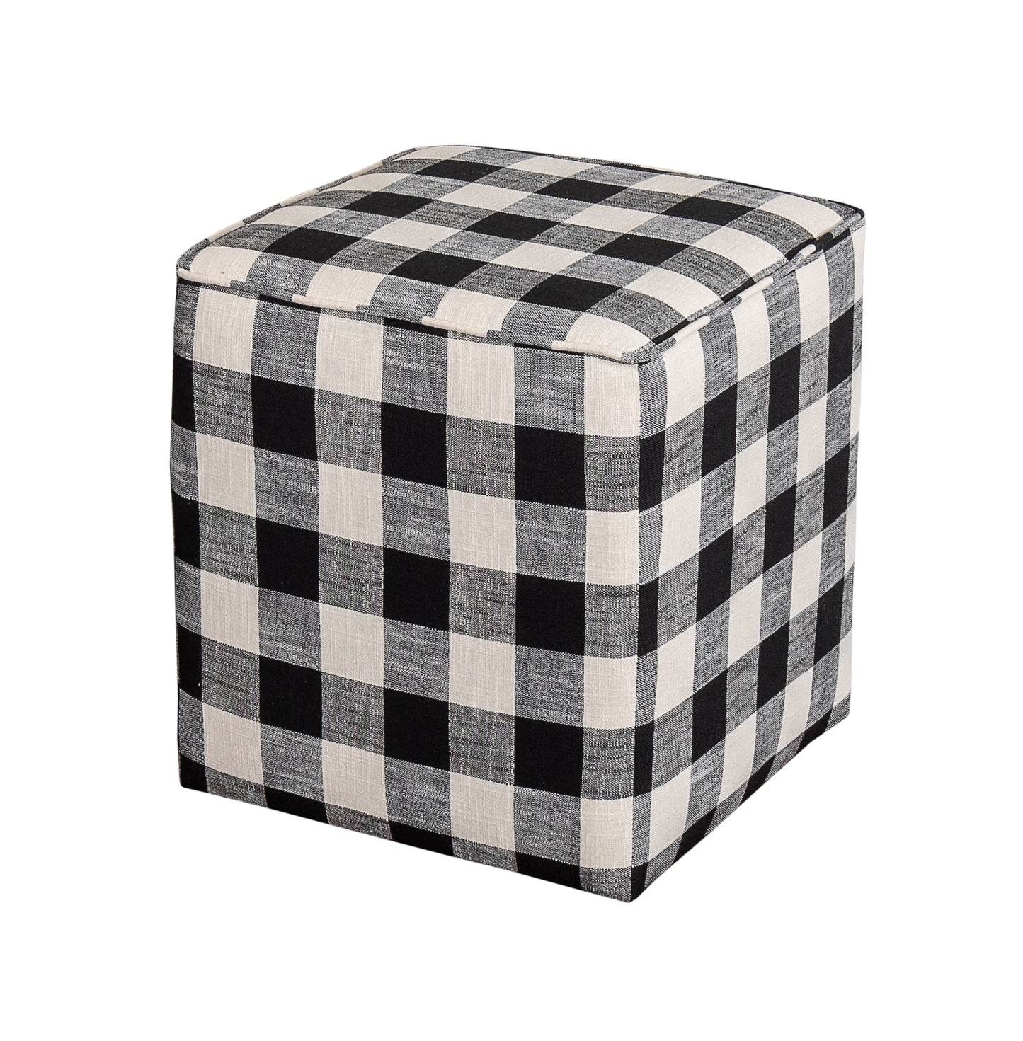 Leffler Home Harper Upholstered Cube Ottoman in Blake Raven