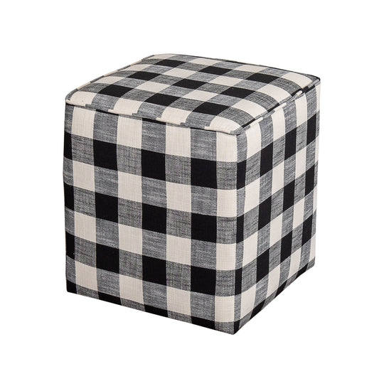 Leffler Home Harper Upholstered Cube Ottoman in Blake Raven