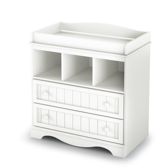 White Wood Baby Diaper Changing Table