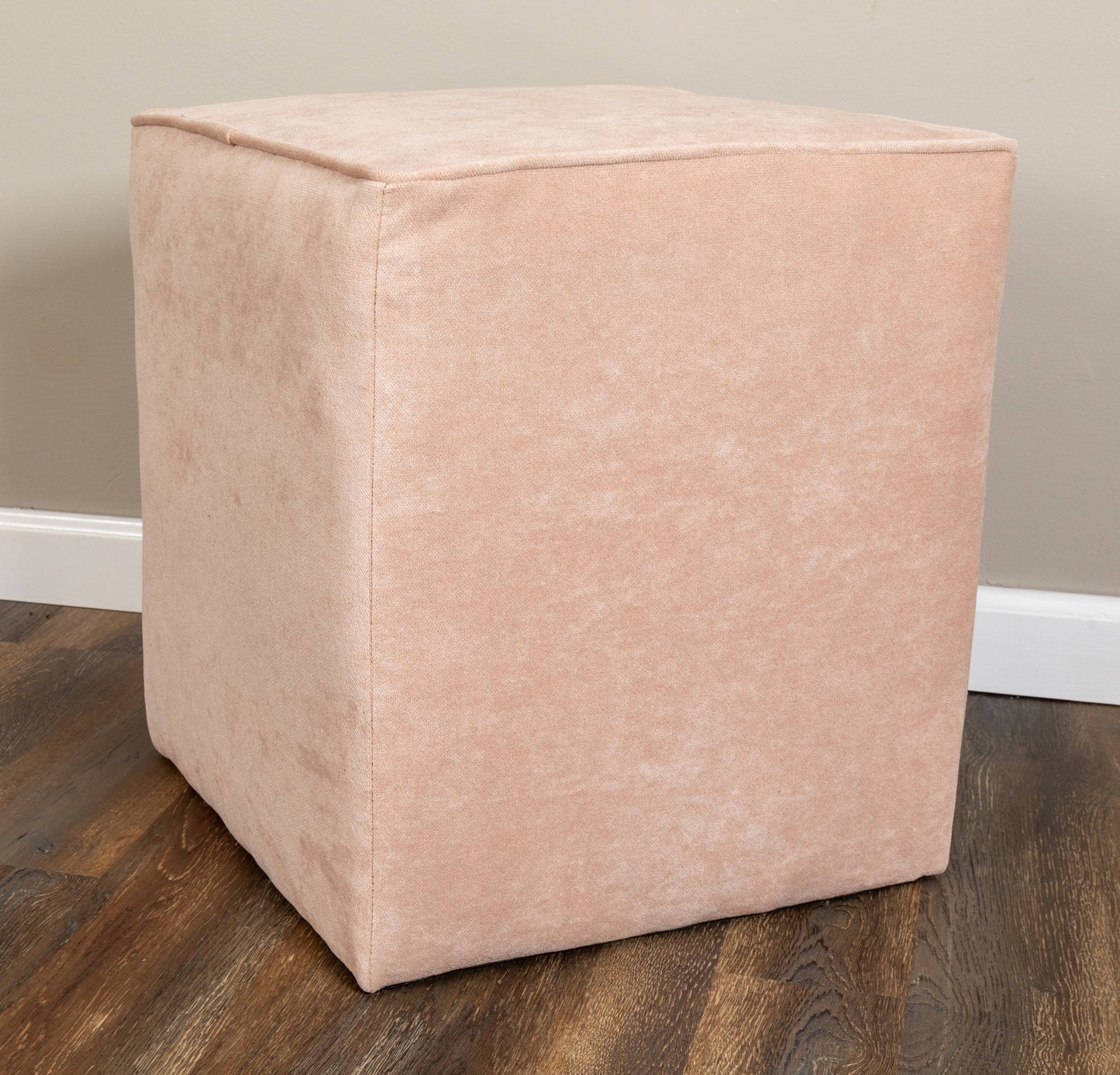 Leffler Home Harper Upholstered Cube Ottoman in Hearth Rosedust